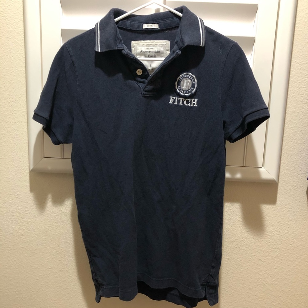 Navy Blue Abercrombie & Fitch Muscle Polo (mens)